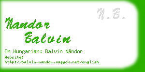 nandor balvin business card