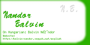 nandor balvin business card